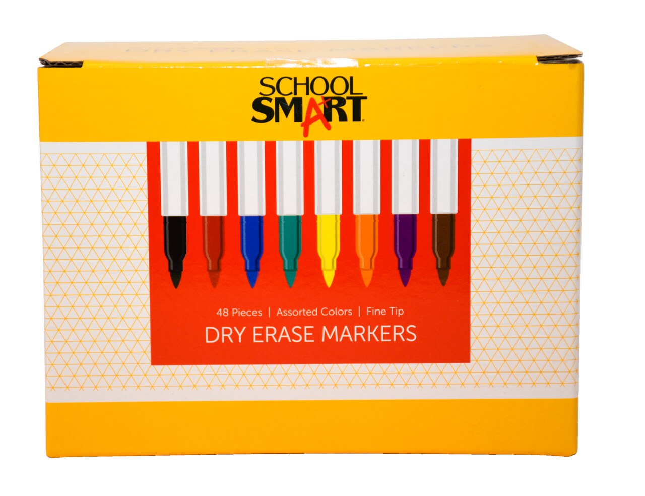 School Smart Dry Erase Pen Style Markers, Fine Tip, Assorted